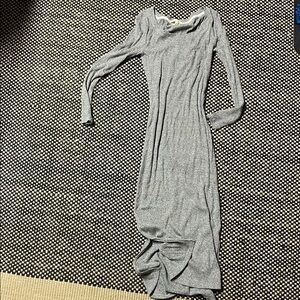 Elegant Gray Long Sleeve Dress